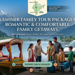 Kashmir family tour packages from Bangalore with transport by Nature Connect Travels showing family at Bangalore airport departure