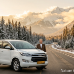 Kashmir taxi rate list by Nature Connect Travels showing Innova Crysta on Srinagar-Gulmarg highway